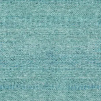 10' X 14' Aqua And Teal Blue Striped Washable Indoor Outdoor Area Rug