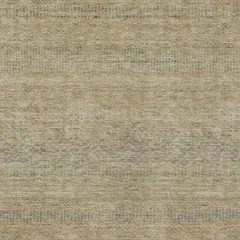 3' X 5' Beige And Taupe Striped Washable Indoor Outdoor Area Rug