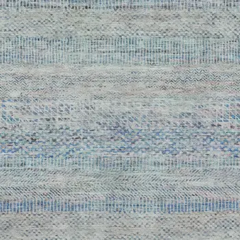3' X 5' Blue And Charcoal Striped Washable Indoor Outdoor Area Rug