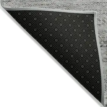 8' X 10' Gray And Charcoal Striped Washable Indoor Outdoor Area Rug