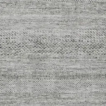 8' X 10' Gray And Charcoal Striped Washable Indoor Outdoor Area Rug