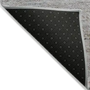 9' X 12' Linen And Gray Striped Washable Indoor Outdoor Area Rug