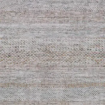 10' X 14' Linen And Gray Striped Washable Indoor Outdoor Area Rug