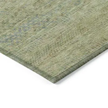 3' X 5' Wheat And Sage Striped Washable Indoor Outdoor Area Rug