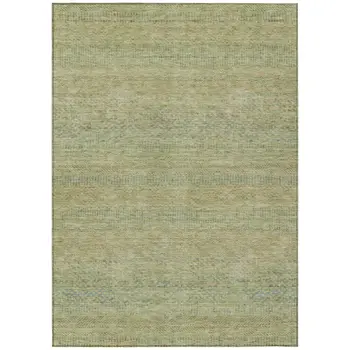 10' X 14' Wheat And Sage Striped Washable Indoor Outdoor Area Rug