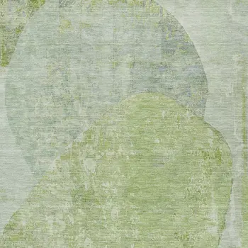 8' X 10' Artichoke Green And Mint Green Abstract Washable Indoor Outdoor Area Rug