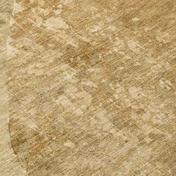 8' Brown And Beige Round Abstract Washable Indoor Outdoor Area Rug