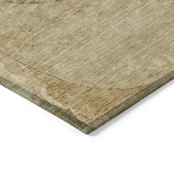 8' X 10' Brown And Beige Abstract Washable Indoor Outdoor Area Rug