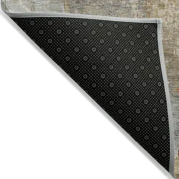 9' X 12' Gray And Rust Abstract Washable Indoor Outdoor Area Rug