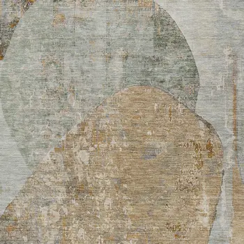9' X 12' Gray And Rust Abstract Washable Indoor Outdoor Area Rug