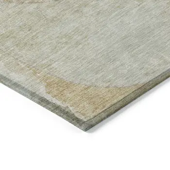 3' X 5' Taupe And Beige Abstract Washable Indoor Outdoor Area Rug