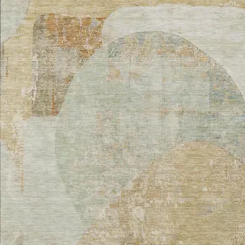 5' X 8' Taupe And Beige Abstract Washable Indoor Outdoor Area Rug