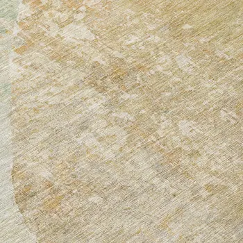 8' Taupe And Beige Round Abstract Washable Indoor Outdoor Area Rug