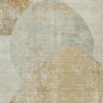 10' X 14' Taupe And Beige Abstract Washable Indoor Outdoor Area Rug