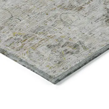 5' X 8' Taupe And Beige Medallion Washable Indoor Outdoor Area Rug
