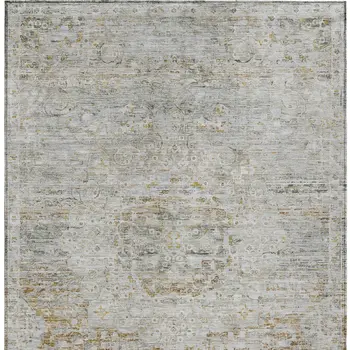 5' X 8' Taupe And Beige Medallion Washable Indoor Outdoor Area Rug