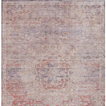 8' X 10' Terra Cotta And Beige Medallion Washable Indoor Outdoor Area Rug