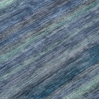 8' Blue And Gray Round Striped Washable Indoor Outdoor Area Rug