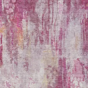 5' X 8' Pink Ivory And Lavender Abstract Washable Indoor Outdoor Area Rug