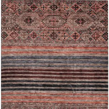 9' X 12' Rust Gray And Salmon Medallion Washable Indoor Outdoor Area Rug