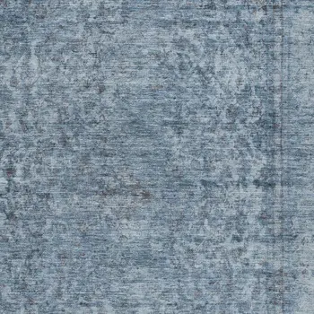 5' X 8' Blue And Beige Abstract Washable Indoor Outdoor Area Rug