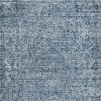 9' X 12' Blue And Beige Abstract Washable Indoor Outdoor Area Rug