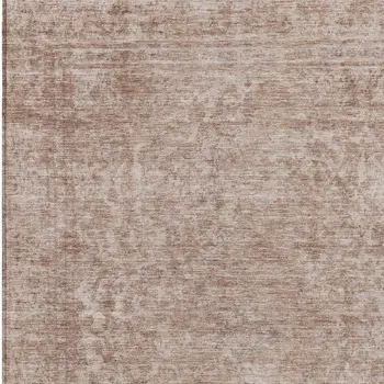3' X 5' Copper And Beige Abstract Washable Indoor Outdoor Area Rug