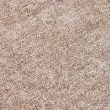 8' Copper And Beige Round Abstract Washable Indoor Outdoor Area Rug