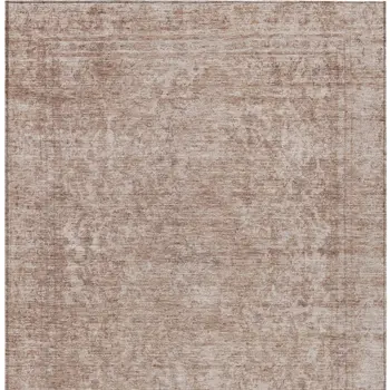 8' X 10' Copper And Beige Abstract Washable Indoor Outdoor Area Rug