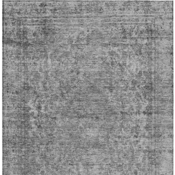 3' X 5' Gray And Beige Abstract Washable Indoor Outdoor Area Rug
