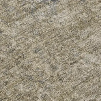 8' Pewter And Beige Round Abstract Washable Indoor Outdoor Area Rug