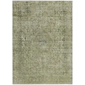 3' X 5' Sage And Beige Abstract Washable Indoor Outdoor Area Rug