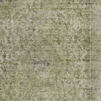 10' X 14' Sage And Beige Abstract Washable Indoor Outdoor Area Rug