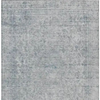 3' X 5' Silver And Beige Abstract Washable Indoor Outdoor Area Rug