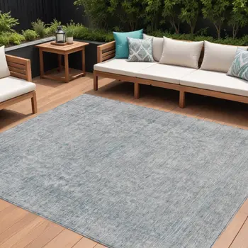 9' X 12' Silver And Beige Abstract Washable Indoor Outdoor Area Rug