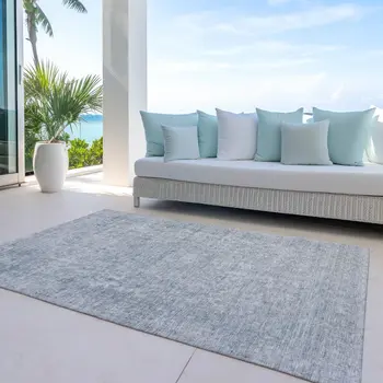 10' X 14' Silver And Beige Abstract Washable Indoor Outdoor Area Rug