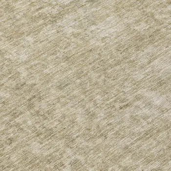 8' Tan And Beige Round Abstract Washable Indoor Outdoor Area Rug