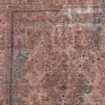 5' X 8' Pink And Mauve Medallion Washable Indoor Outdoor Area Rug