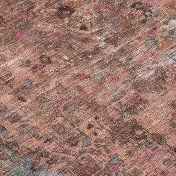 8' Pink And Mauve Round Medallion Washable Indoor Outdoor Area Rug