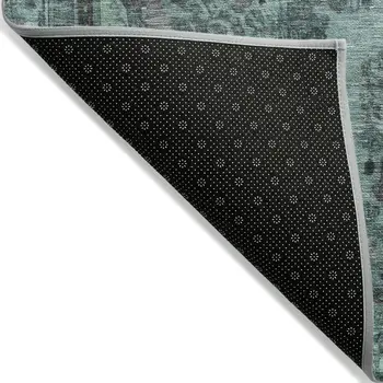 3' X 5' Teal Blue And Turquoise Medallion Washable Indoor Outdoor Area Rug