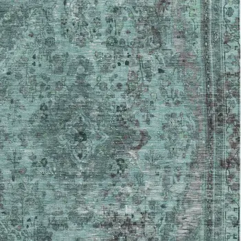 8' X 10' Teal Blue And Turquoise Medallion Washable Indoor Outdoor Area Rug