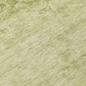 8' Artichoke Green And Ivory Round Medallion Washable Indoor Outdoor Area Rug