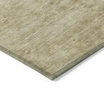 9' X 12' Beige And Linen Medallion Washable Indoor Outdoor Area Rug