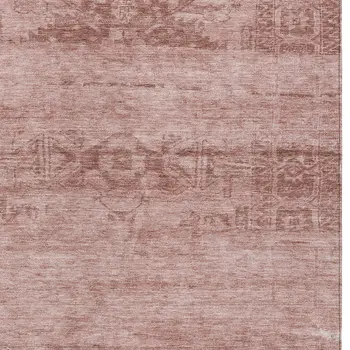 5' X 8' Blush And Mauve Medallion Washable Indoor Outdoor Area Rug