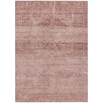 8' X 10' Blush And Mauve Medallion Washable Indoor Outdoor Area Rug