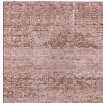 8' X 10' Blush And Mauve Medallion Washable Indoor Outdoor Area Rug
