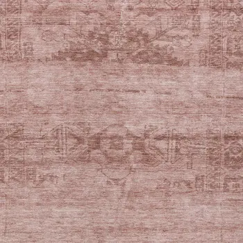 10' X 14' Blush And Mauve Medallion Washable Indoor Outdoor Area Rug