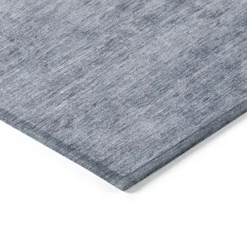 10' X 14' Denim Blue And Navy Blue Medallion Washable Indoor Outdoor Area Rug
