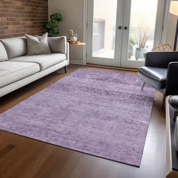 3' X 5' Plum And Purple Medallion Washable Indoor Outdoor Area Rug