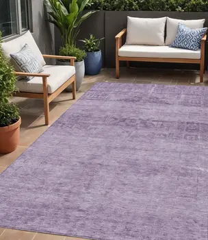 5' X 8' Plum And Purple Medallion Washable Indoor Outdoor Area Rug